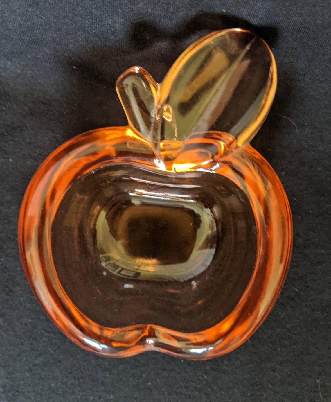 Peach Glass Fruit Shaped Dish Ashtray Vintage Etsy