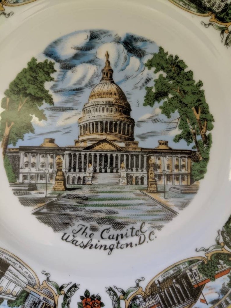 The Capitol Washington DC Souvenir Plate made in Japan Etsy