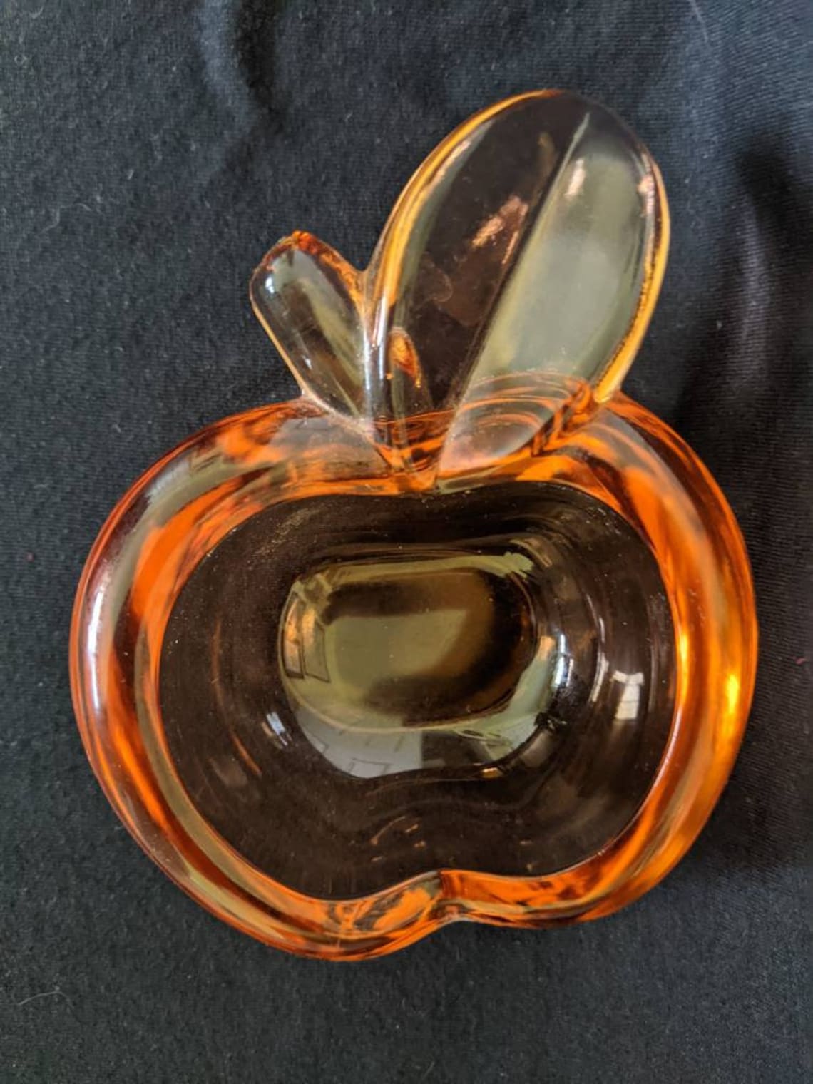 Peach glass fruit shaped dish ashtray vintage Etsy