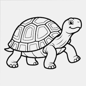 Glad sköldpadda SVG PNG: Minimalistisk sköldpadda linjeteckning (digital nedladdning)