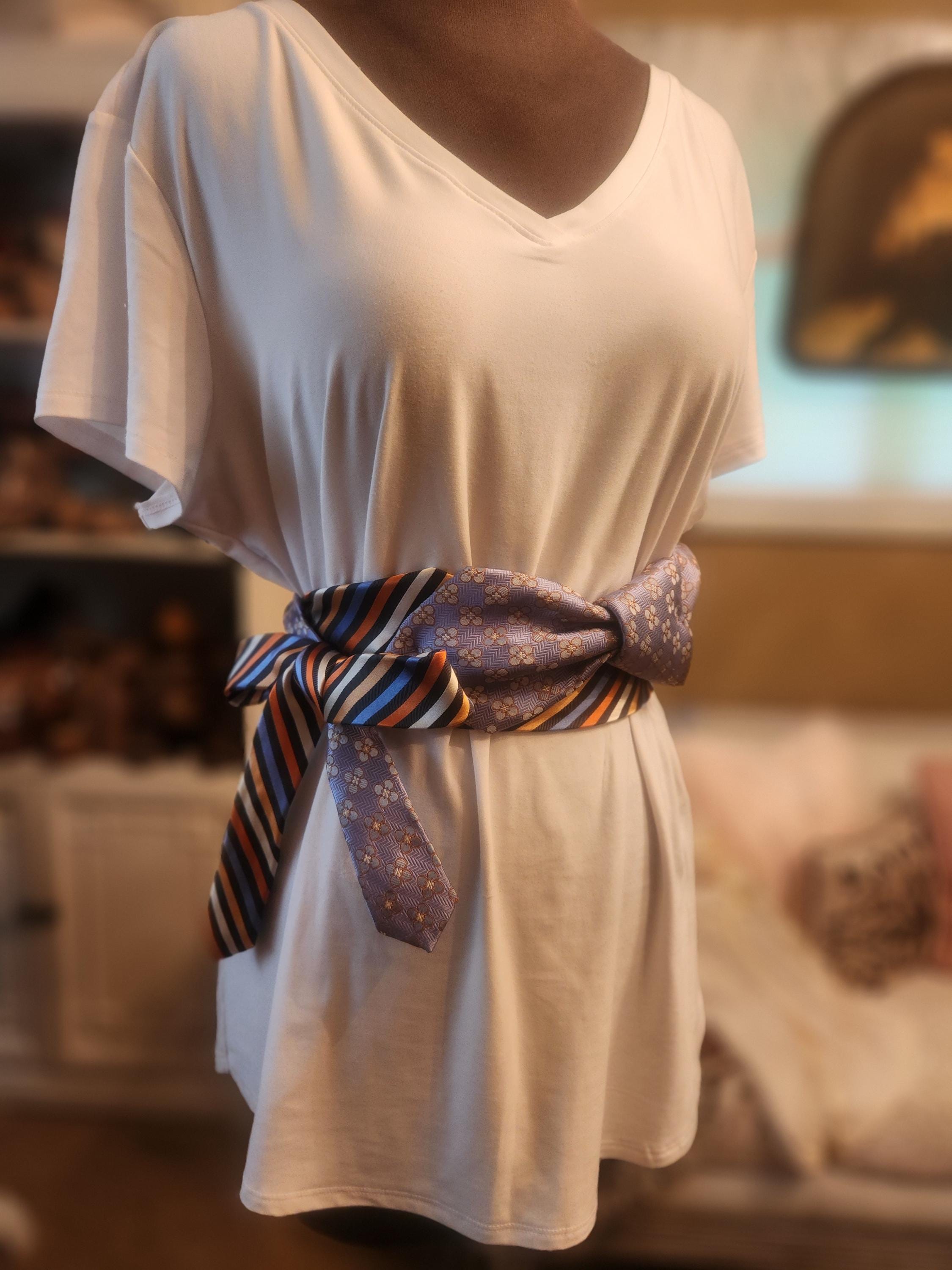Tie Belt Sash Upcycled Altered Men