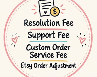 Resolution Fee | Layout Fee | Custom Order Service Fee |  Order Adjustment