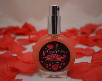 Metal Rose Perfume, Oriental Floral with Essential Rose, Sandalwood, Orange Blossom, Handmade Ladies Perfume, rose perfume, rose fragrance