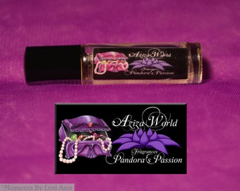 Pandora's Passion Roll On Perfume Oil, Oriental Floral with Lavender, Violet, Vanilla, Handmade Ladies Perfume, lavender perfume