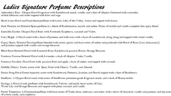 scent descriptions