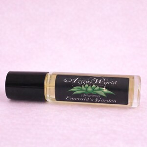 Emerald's Garden Roll On Perfume Oil, Chypre Fruit, with Patchouli, Raspberry, Violet, Handmade Ladies Perfume, raspberry perfume,