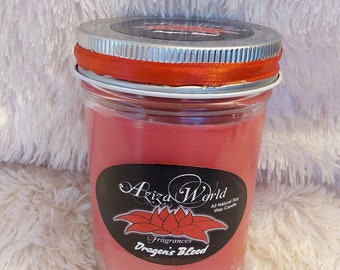 Dragons Blood All Natural Soy Wax Candle, Dragons Blood Scent, Dragons Blood candle, michigan gifts, mens candle, holiday candles