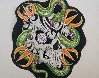 Skull with snake wrap patch