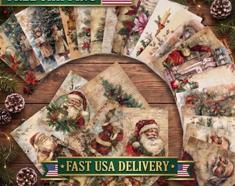 Vintage Christmas Postcards Set of 32, Holiday Collectible