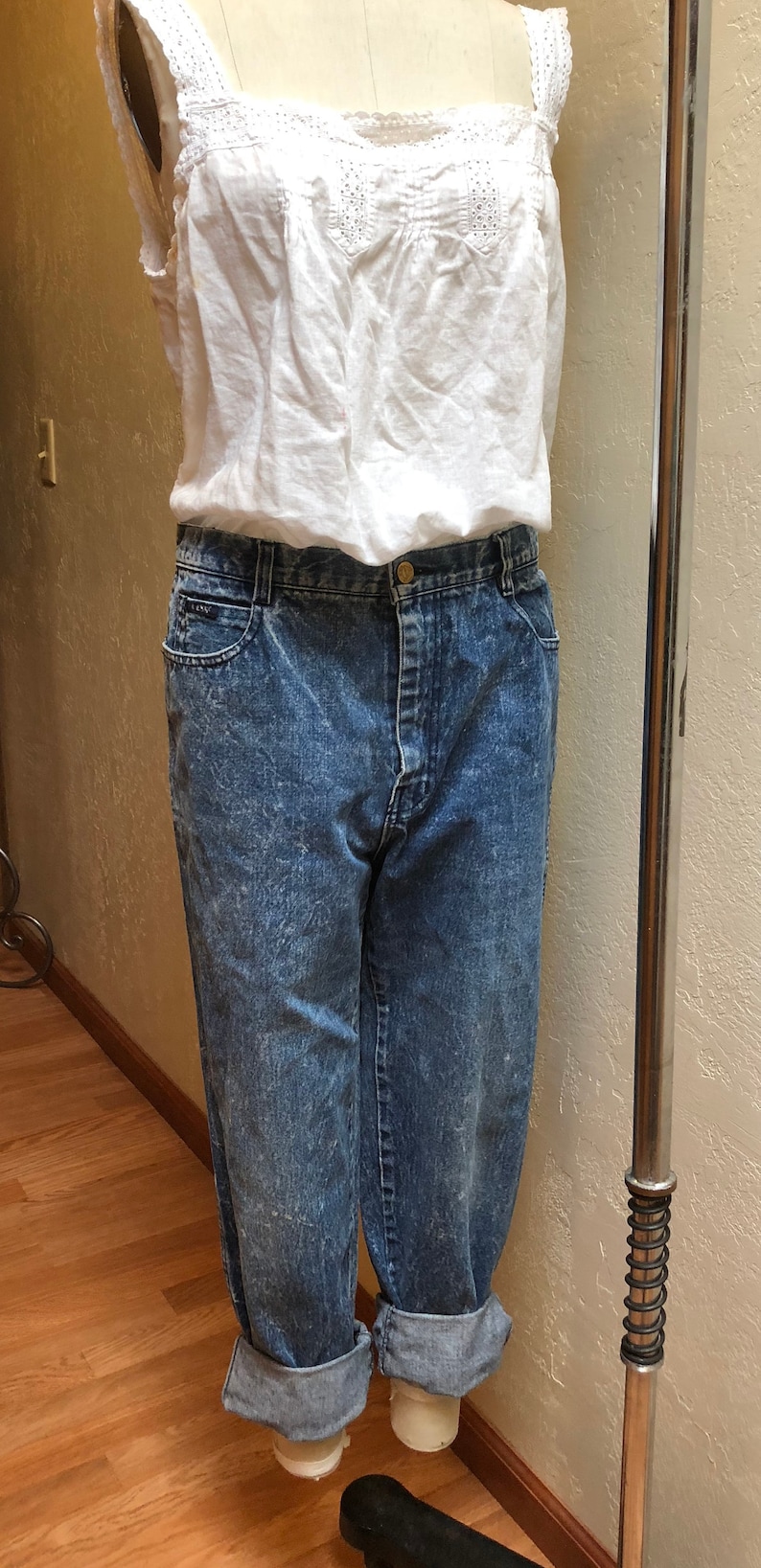 Vintage 1980/'s Guess Stonewash Denim Jeans Size Medium 10 Women/'s