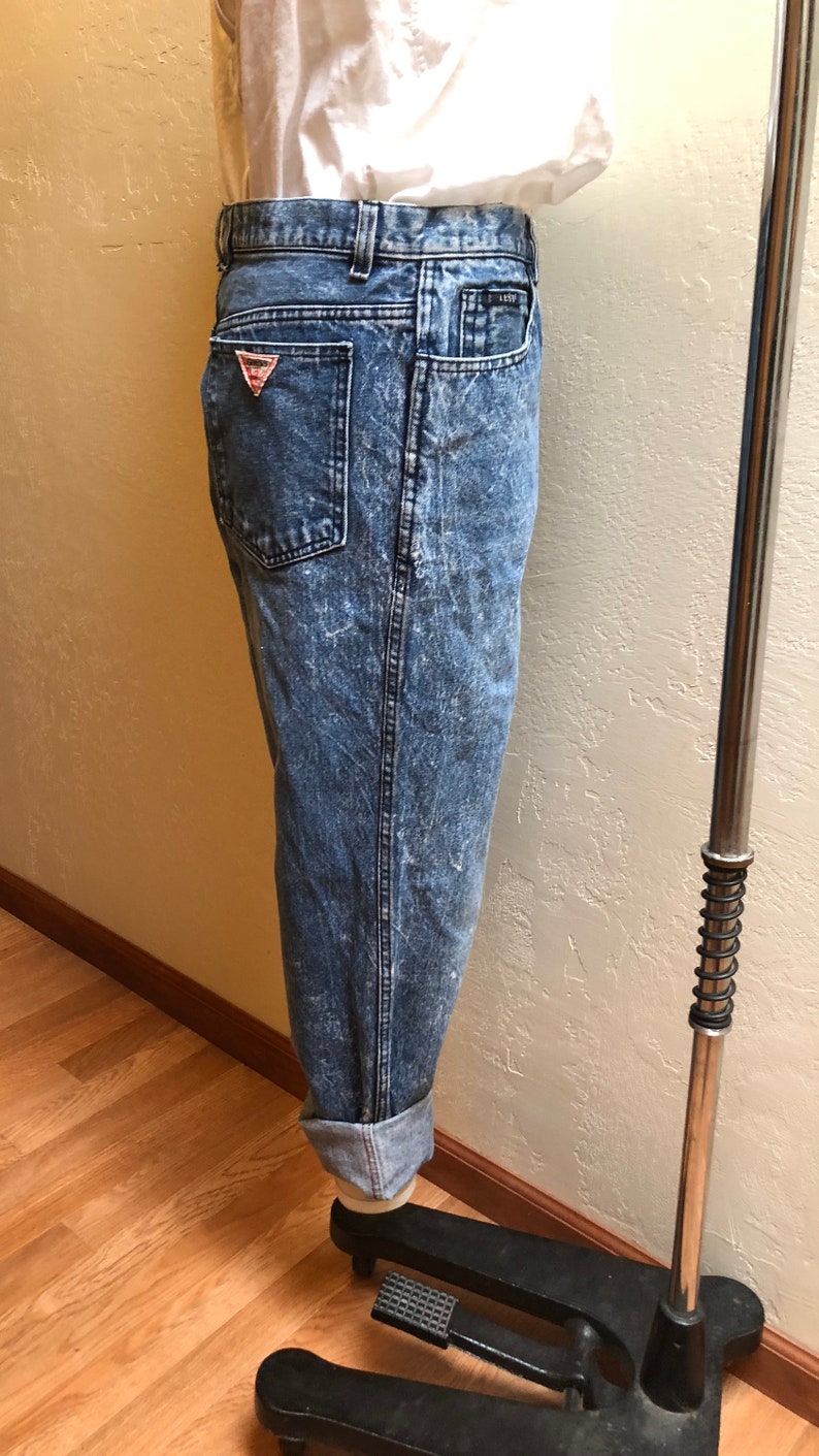 Vintage 1980/'s Guess Stonewash Denim Jeans Size Medium 10 Women/'s