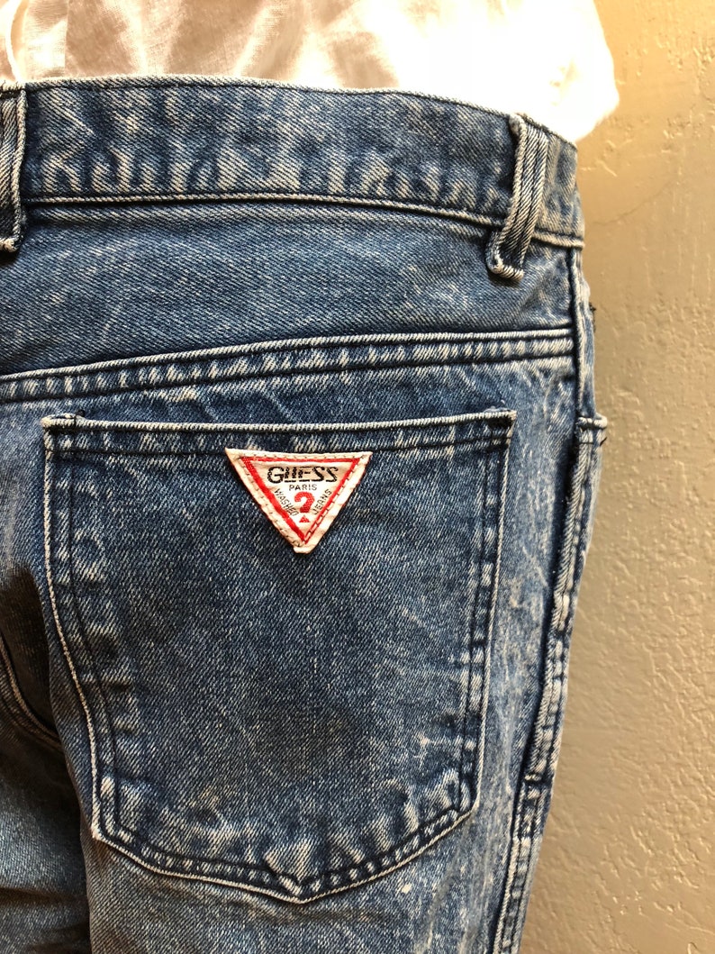 Vintage 1980/'s Guess Stonewash Denim Jeans Size Medium 10 Women/'s