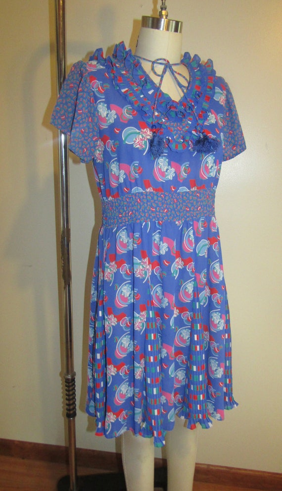 Rare Vintage 1980's Original Diane Frey Blue Pink
