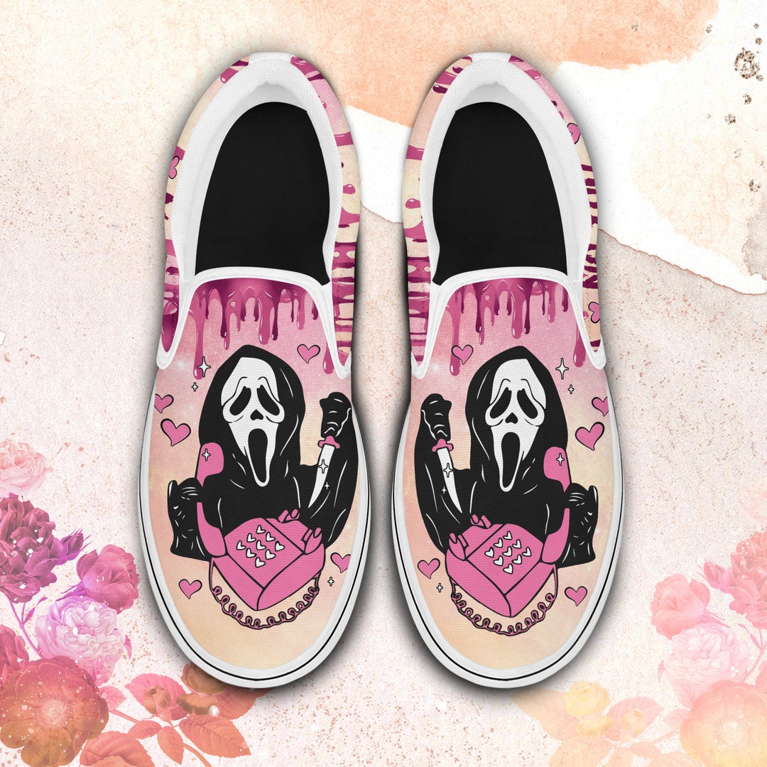 Cute Scream Ghostface Slip on Shoes Scream Shoes Scary Movie Etsy