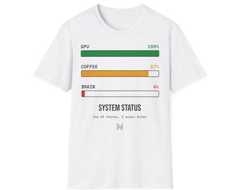 System Status Bar Chart T-Shirt | Coffee Brain CPU Progress Shirt