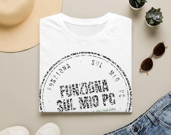 Funkziona Sul Mio PC T-Shirt | Vintage Circular Stamp Tech Italian