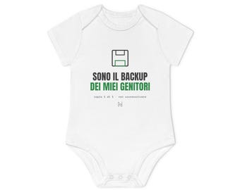 I'm My Parents' Backup Bodysuit | Italian Baby Onesie, Retro Floppy Disk Design
