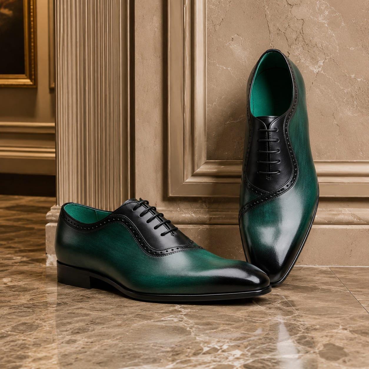 Emerald Green Dress Shoes Men