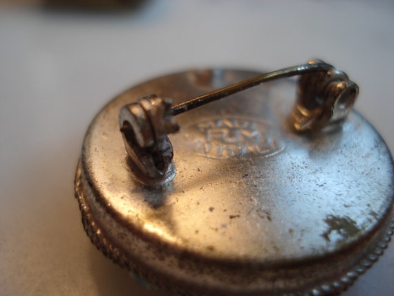 Antique Micro Mosaic Pins, Pair, Small Heart Shap… - image 7
