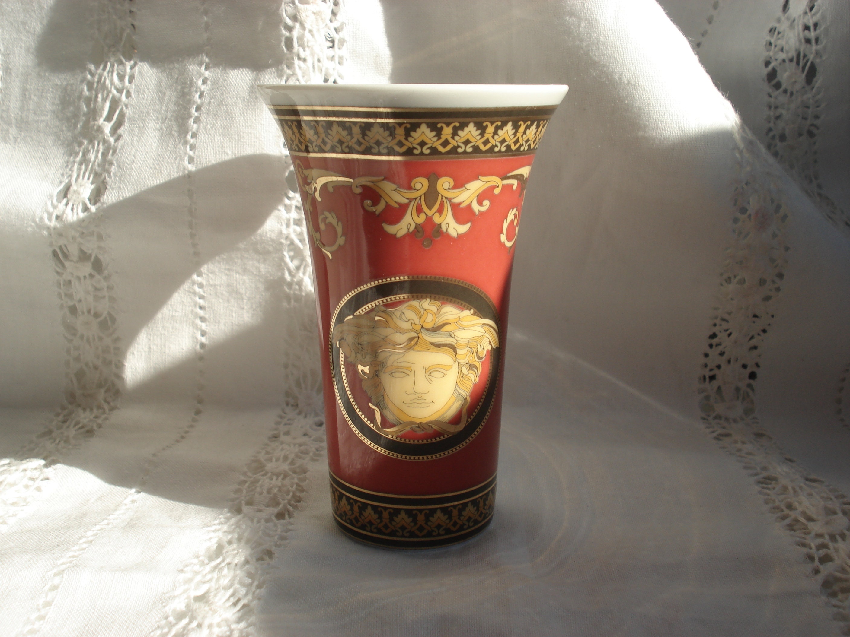 Vintage Medusa porcelain vase by Gianni Versace for Rosenthal, 1990