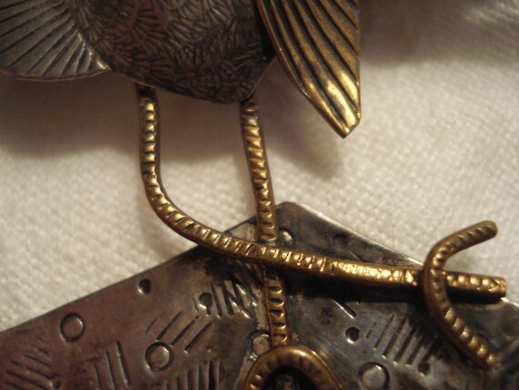 Bracelet Vintage Courtney Peterson - Argent Sterling & Laiton, Thème Chasse Au Renard, 7 Pouces