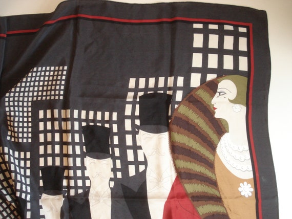 Erte "Top Hats" Silk Scarf