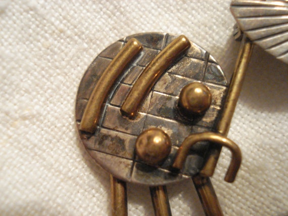 Bracelet Vintage Courtney Peterson - Argent Sterling & Laiton, Thème Chasse Au Renard, 7 Pouces
