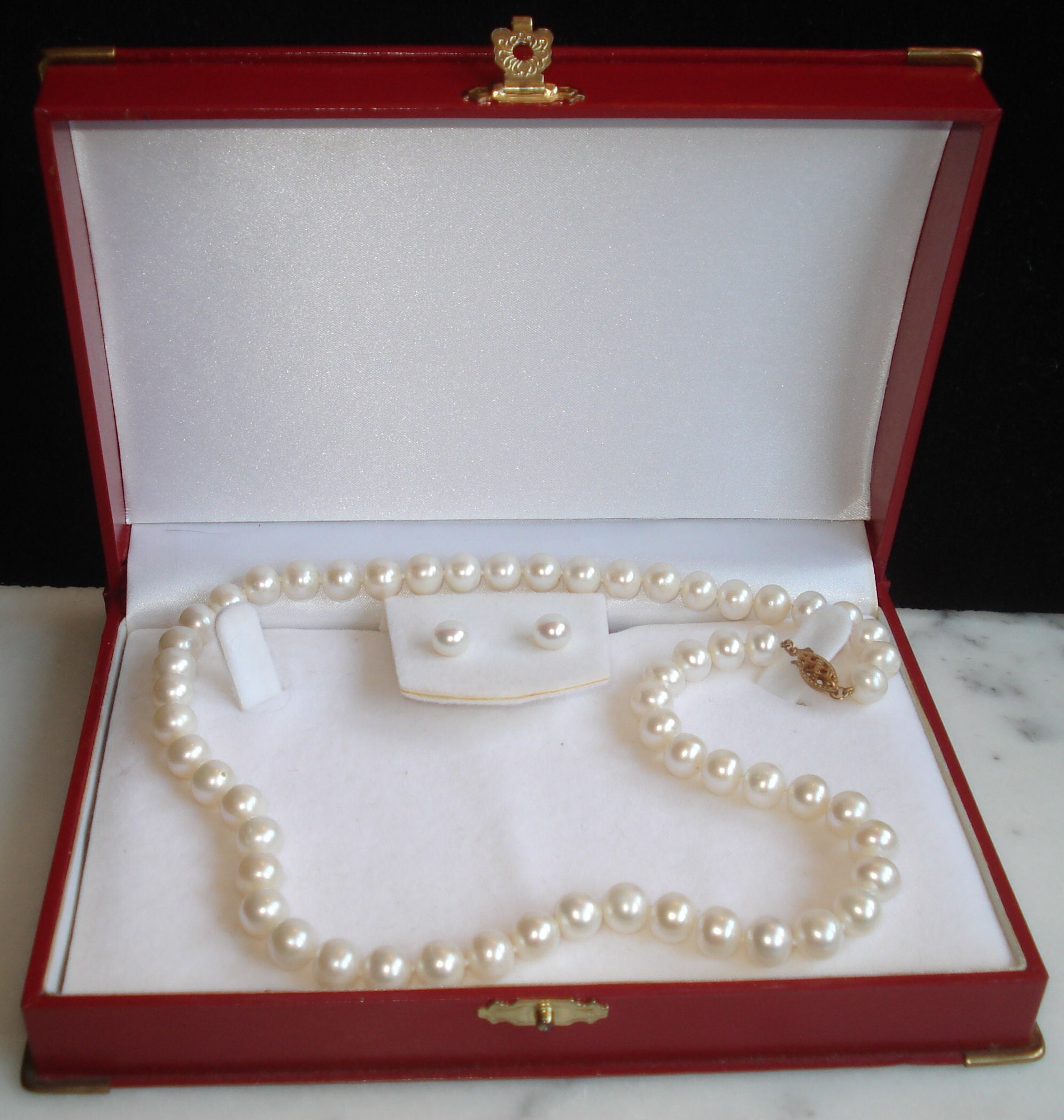 Cultured Freshwater Pearl Necklace and Earrings 14k CP Etsy