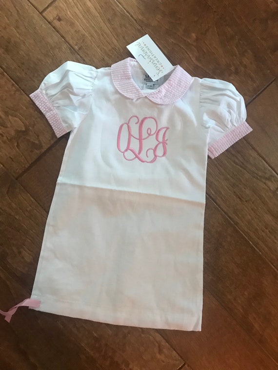 seersucker baby gown