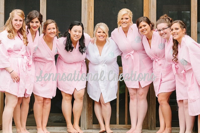 SET OF 8 Monogrammed Bridal Party Robes Monogrammed Robe Etsy