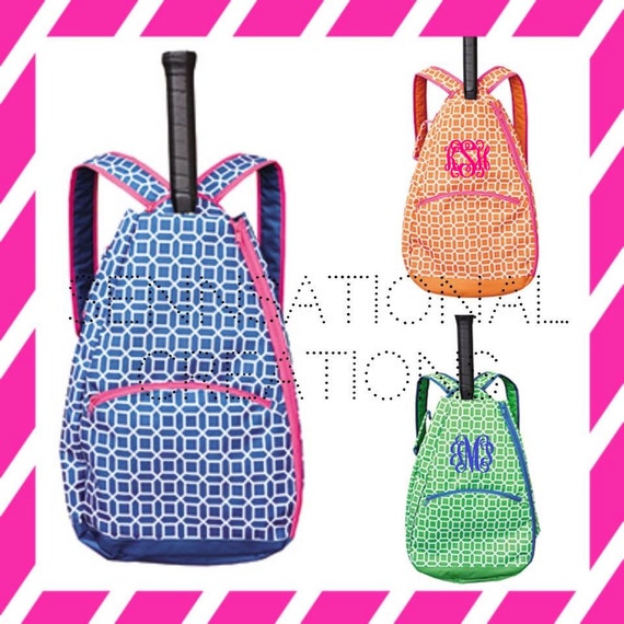 Monogrammed Tennis Backpack Tennis Bag Personalized Tennis Etsy