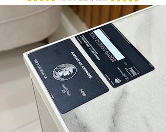 The American Express Black Card Replica - Centurion Card - Personalized Metal Card - Laser Engraved - Handmade - Novelty Gift - Wallet Card