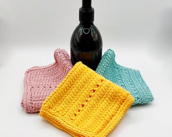 Dishcloth Crochet Pattern. "The Armagh". Easy Crochet Pattern for Washcloths. Advanced Beginner. PDF file. Uses Light Worsted #3 & DK yarn.