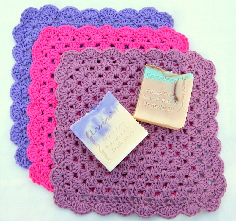 Crochet Washcloth Pattern USA Terms Granny Square Design Etsy