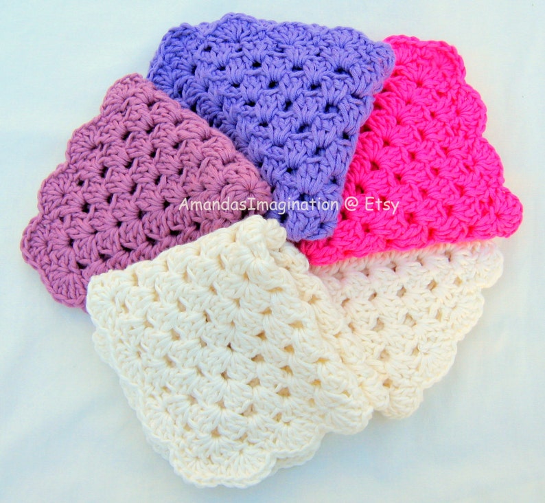Crochet Washcloth Pattern USA Terms Granny Square Design Etsy