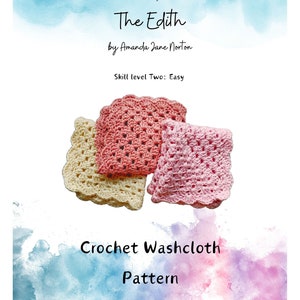 Crochet Washcloth Pattern in a Granny Square Design includes US & UK pdf versions Easy crochet dishcloth pattern Tawashi pattern image 10