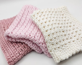 Easy Dishcloth Crochet Pattern: Intricate with basic stitches + photos. Ink saving / expert version also available * USA & UK * Tawashi