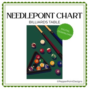 Billiards Table Needlepoint Chart