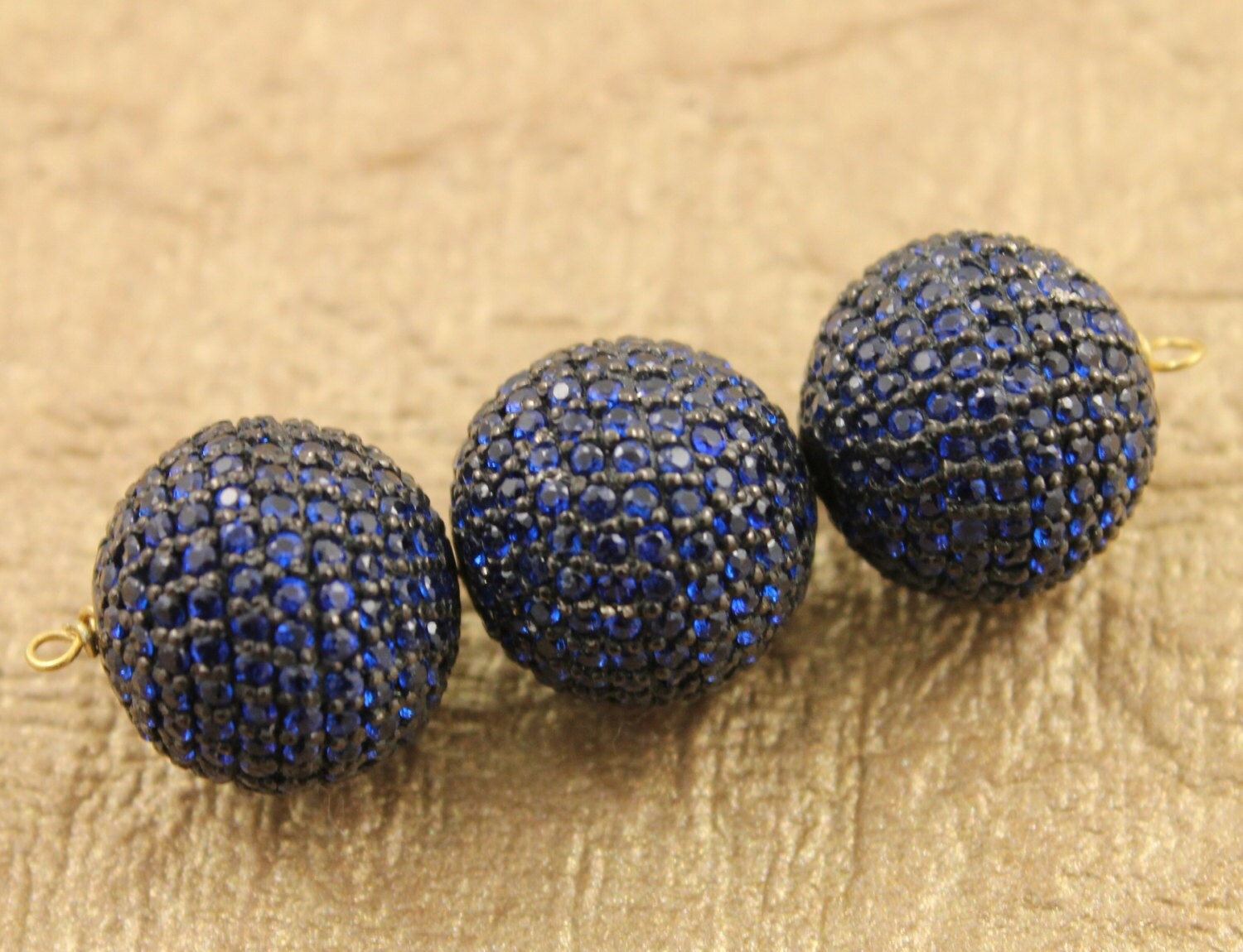 Pave Beads Pave Diamond Beads Pave Blue Saphhire Beads Etsy