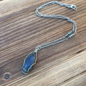 Labradorite and crystal necklace