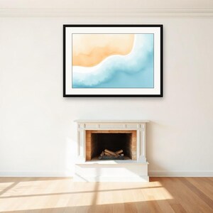 Tide Channel Curve | AI-Assisted Coastal Art, Watercolour-Look, Sea-Glass Blue, Tidewash (Digital Download) image 3
