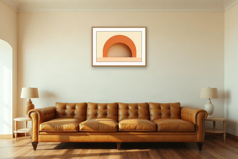 Horizonte de arcos de terracota / Arte abstracto asistido por IA, forma neutra bohemia, arcos neutros (descarga digital) imagen 4