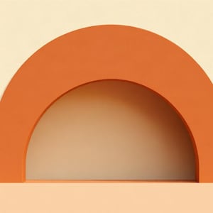 Horizonte de arcos de terracota / Arte abstracto asistido por IA, forma neutra bohemia, arcos neutros (descarga digital) imagen 1