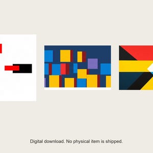 Set di opere d'arte astratte realizzate con blocchi primari e intelligenza artificiale (download digitale) immagine 1