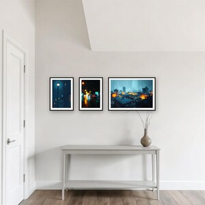 Rain on Glass Cityscape Set | AI-Assisted Night Art (Digital Download) image 3