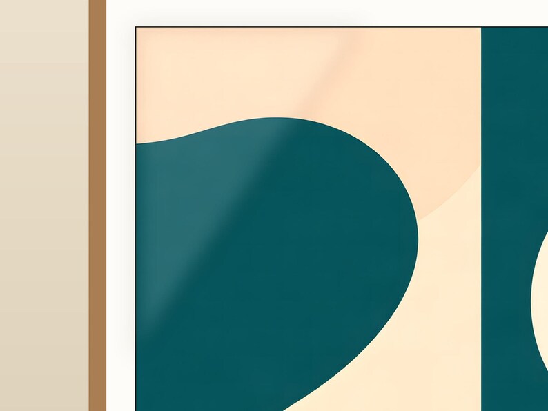 Teal Drift | AI-assisterad abstrakt konst, färgfält (digital nedladdning) bild 4