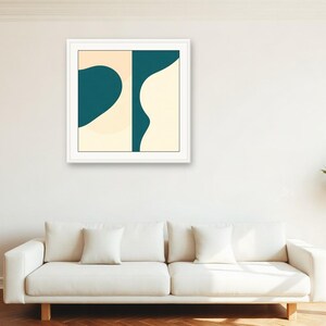 Teal Drift | AI-assisterad abstrakt konst, färgfält (digital nedladdning) bild 2