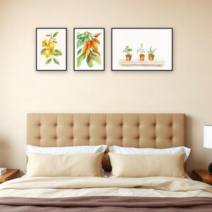 Kitchen Garden Botanical Art Set | AI-Assisted Watercolour-Look Prints (Digital Download) image 3