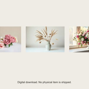 Still Hours Galerie-Wandset | KI-gestützte Blumenkunst (Digitaler Download) Bild 1
