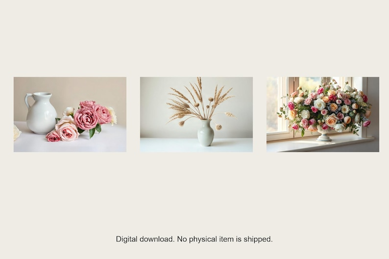 Still Hours Galerie-Wandset | KI-gestützte Blumenkunst (Digitaler Download) Bild 1